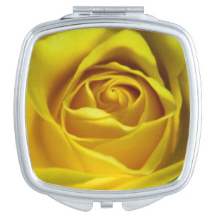 Magnificent yellow rose macro picture compact mirror