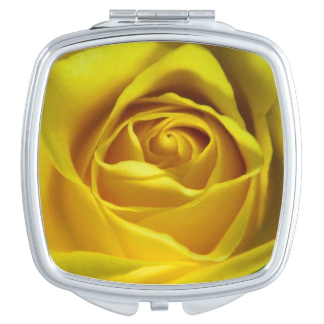 Magnificent yellow rose macro picture compact mirror (Front)