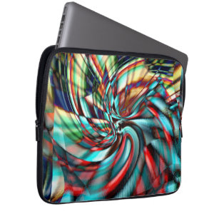 Magnified pixel spiral with hammered glass tone    laptop sleeve