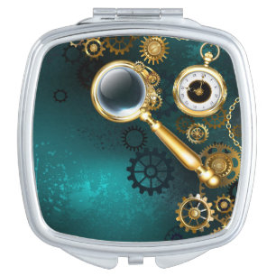 Magnifier in Steampunk Style Compact Mirror