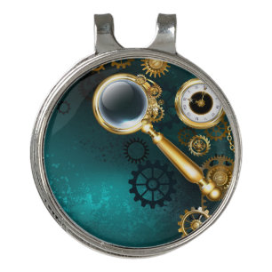 Magnifier in Steampunk Style Golf Hat Clip