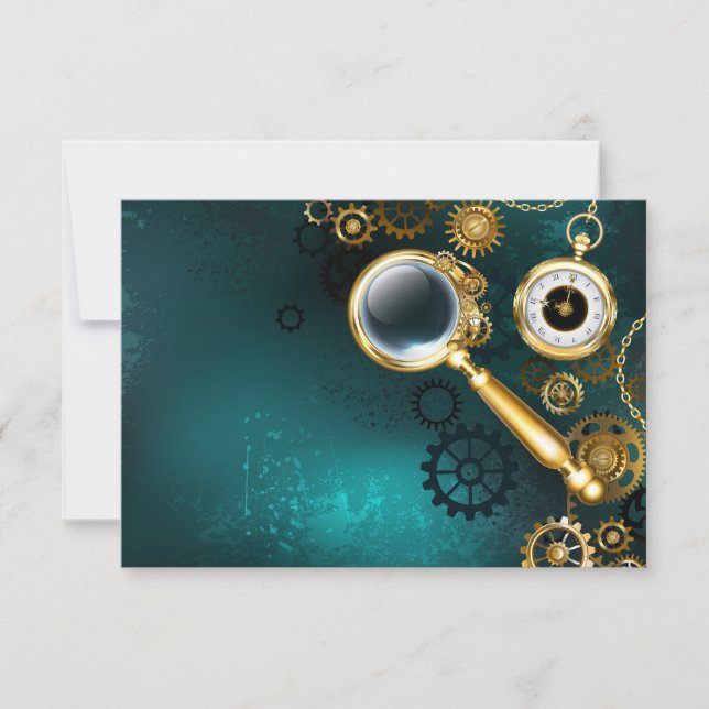 Magnifier in Steampunk Style Invitation (Front)