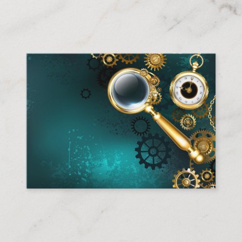 Magnifier in Steampunk Style Loyalty Card