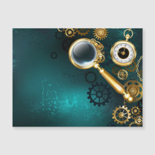 Magnifier in Steampunk Style Magnetic Invitation