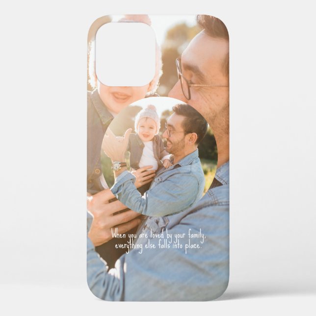 Magnifier Photo Collage Simple Round Frame Case-Mate iPhone Case (Back)