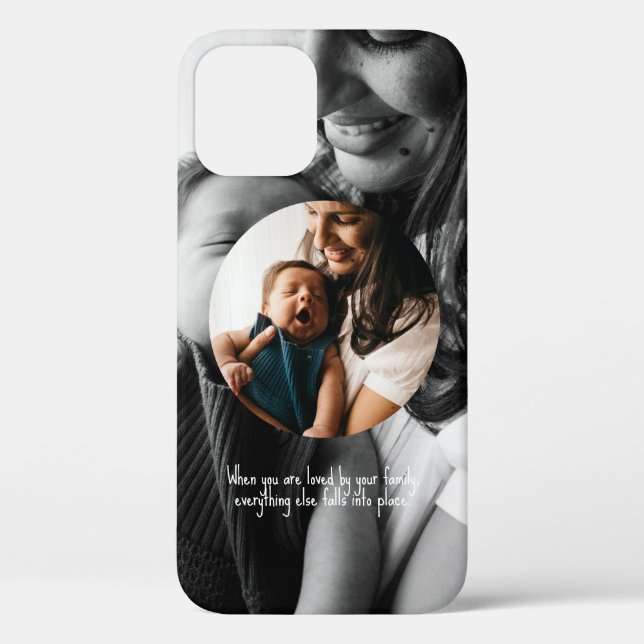 Magnifier Photo Collage Simple Round Frame Case-Mate iPhone Case (Back)