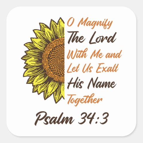 Magnify the Lord _ Psalm 343 _ Christian Stickers