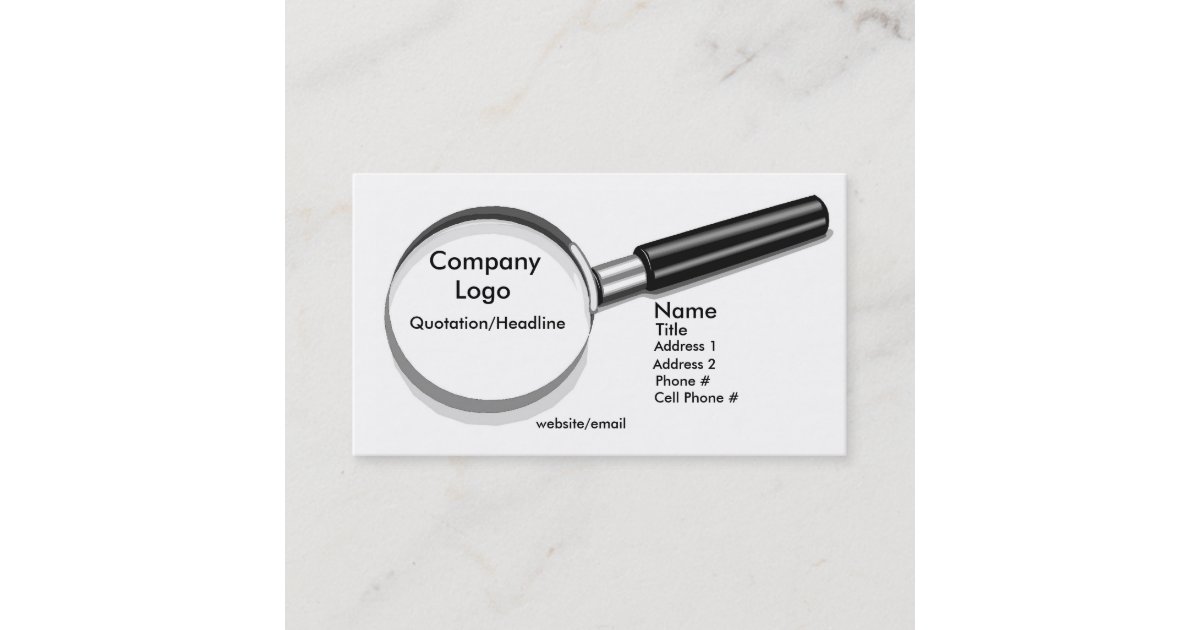 Magnifying Glass Business Card Zazzle