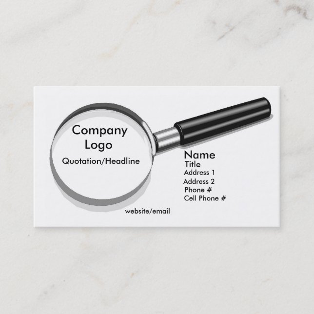 Magnifying Glass Business Card (Front)