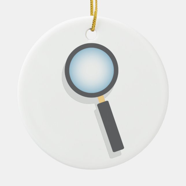Magnifying Glass Ceramic Ornament (Front)
