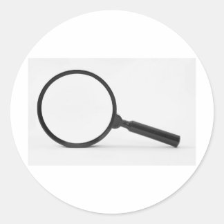 magnifying glass classic round sticker