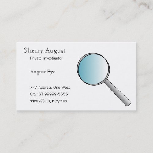 Magnifying Glass Private Investigations Business Card