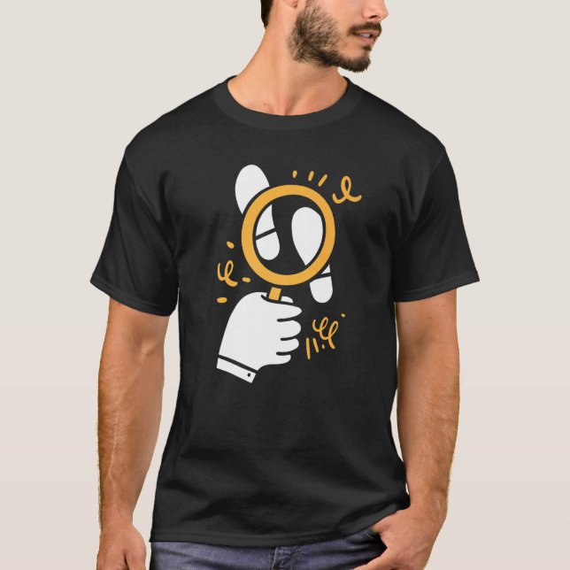 Magnifying Glass Secretive Investigator Private De T-Shirt (Front)