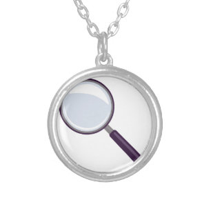 Magnifying Glass Silver Plated Necklace