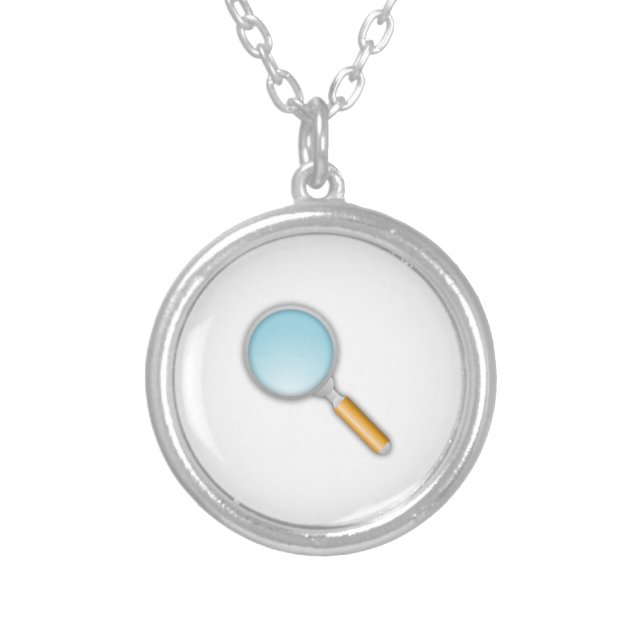 Magnifying Glass Silver Plated Necklace (Front)