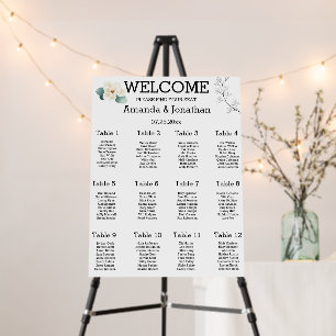 Magnolia Alphabetical Wedding Seating Chart Sign