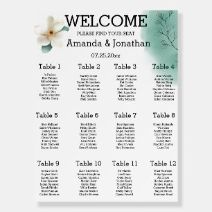 Magnolia Alphabetical Wedding Seating Chart Sign