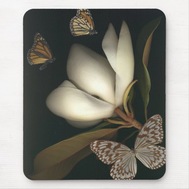 magnolia and butterflies mousepad 1 (Front)