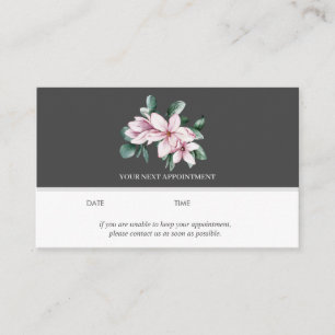 Magnolia and Eucalyptus   Dark Gray   Appointment Business Card