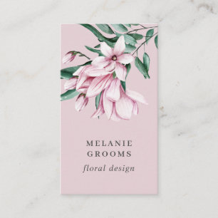 Magnolia and Eucalyptus Floral Botanical Business Card