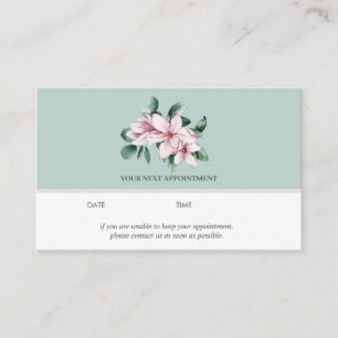 Magnolia and Eucalyptus Sage green Appointment Business Card