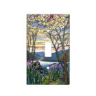 Magnolia and Iris Stained Glass Window