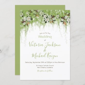 Magnolia And Moss Vines Southern Wedding Invitation by McBooboo at Zazzle