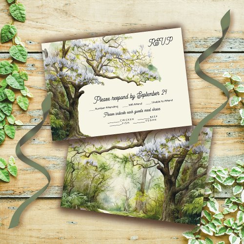 Magnolia and Moss Wedding RSVP Meal Choice Card