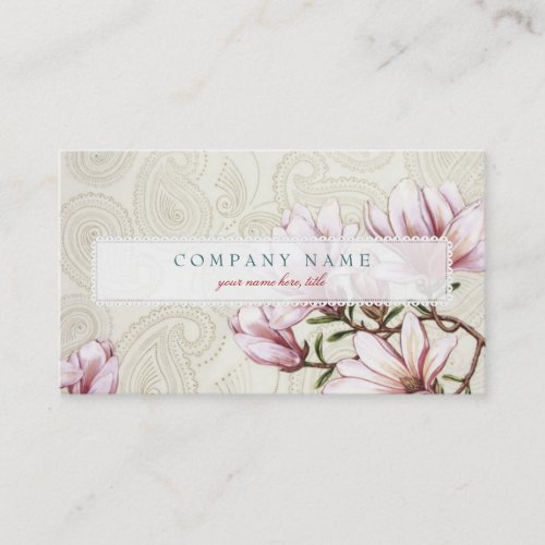 Magnolia and Paisley Business Card Template