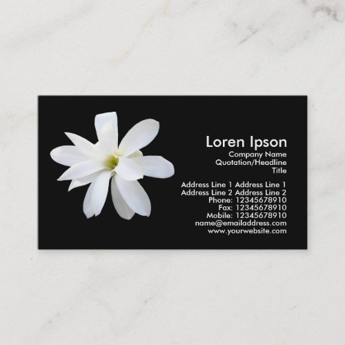 Magnolia - Black Business Card