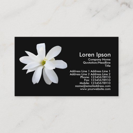 Customizable Magnolia - Black Business Card