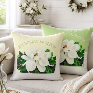 Magnolia Bloom 16"x16" Reversible Throw Pillow