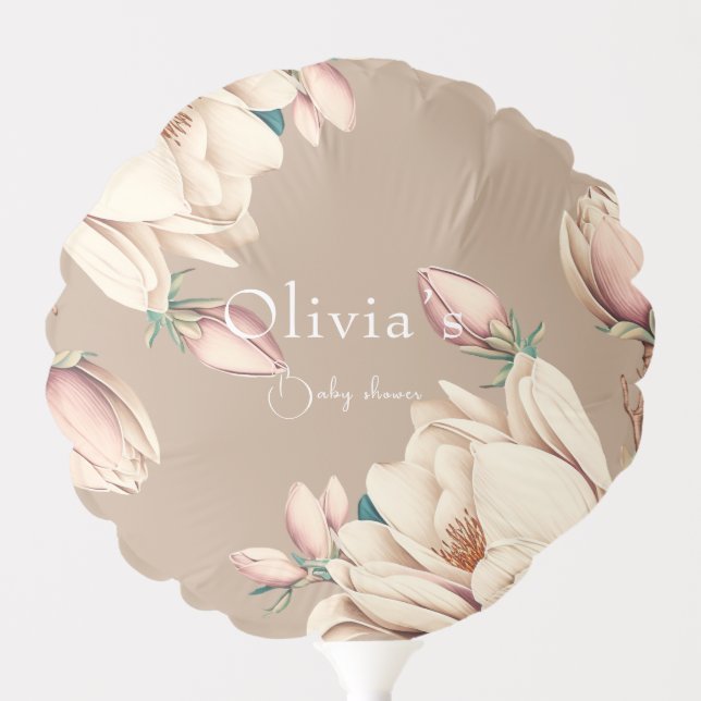 Magnolia bloom baby shower  balloon (Front)