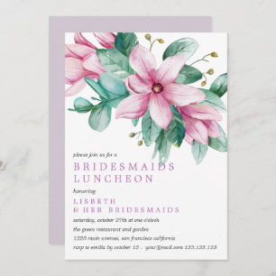 Magnolia Bloom Bridesmaids Luncheon Wedding Invitation