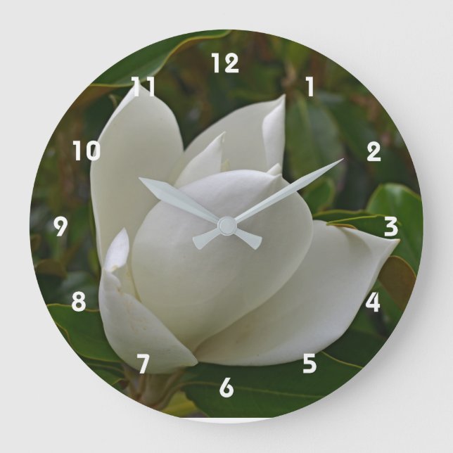Magnolia Bloom Clocl Large Clock (Front)
