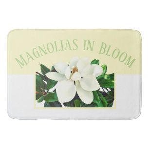 Magnolia Bloom Large Yellow & White Bath Mat