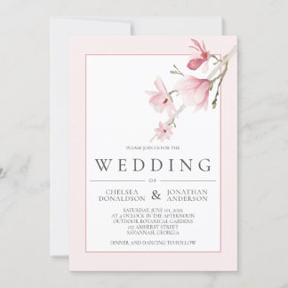 Magnolia Bloom Wedding Invitations