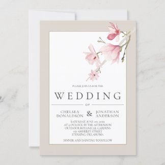 Magnolia Bloom Wedding Invitations