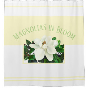 Magnolia Bloom   Yellow & White  Shower Curtain