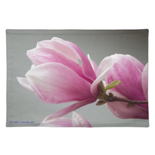 magnolia blooming  on tree cloth placemat