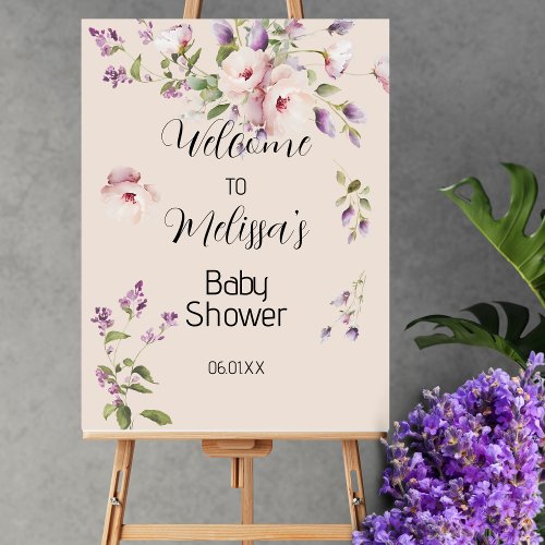 Magnolia Blooms Baby Shower Welcome Sign 