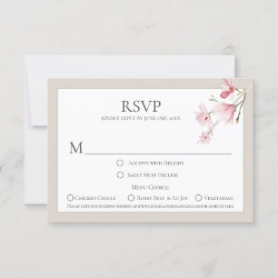 Magnolia Blooms Menu Choice RSVP Cards