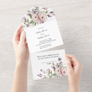 Magnolia Blooms Theme All In One Invitation