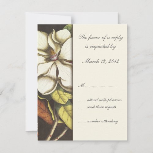 Magnolia Blossom Floral Wedding Invitation RSVP