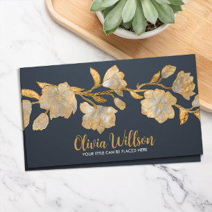 Magnolia Blossom Gold and Pearl Business Card