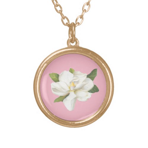 Magnolia Blossom Gold Plated Necklace