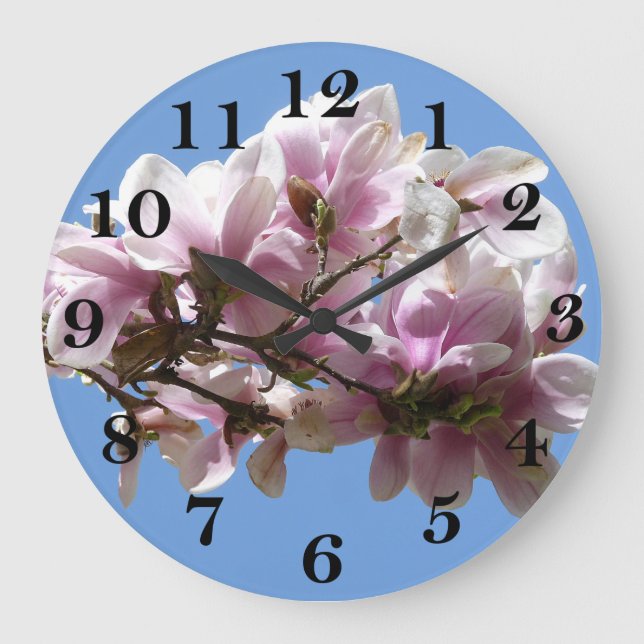 Magnolia Blossom Large Clock (Front)