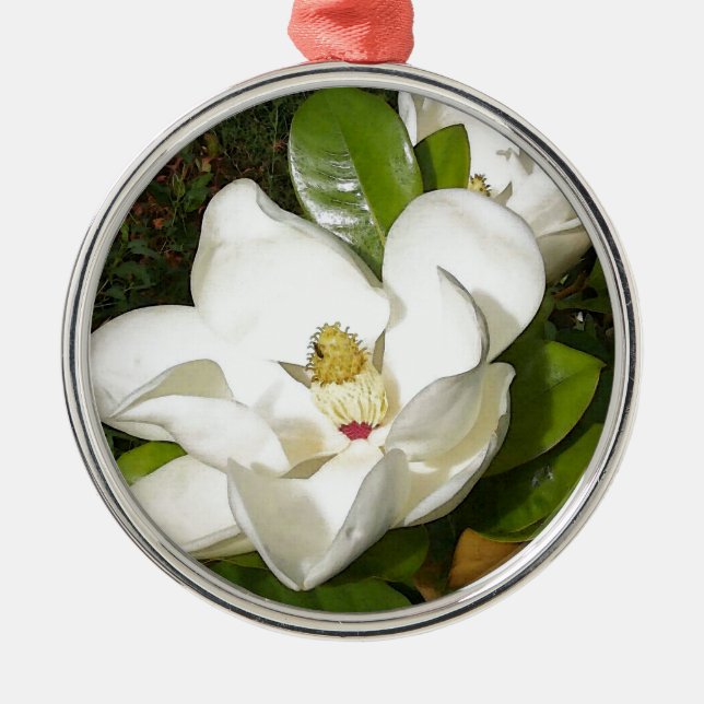 Magnolia Blossom Metal Ornament (Front)