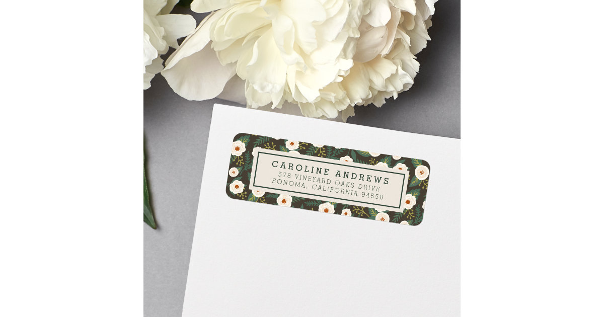 Blush Pink Floral Rustic Wedding Return Address Label