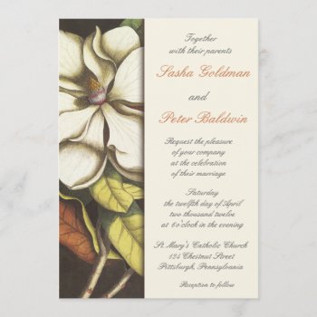 Magnolia Blossom Wedding Invitation by OddballAffairs at Zazzle